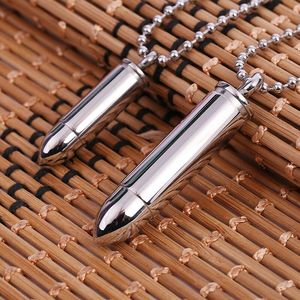 Kalung Pet Mens Jewelry berbentuk silinder yang dapat dibuka, terbuat dari baja tahan karat, untuk menyimpan abu jenazah, sebagai liontin kenang-kenangan. - Product Image 1