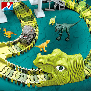 Niños dinosaurio carril paraíso juego conjunto 220 piezas DIY libre montar órbita juguetes educación juguete coche pista - Product Image 3