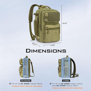 Free Sample Lightweight Outdoor Double-layer DlY Cover Backpack Tackle Water-Resistant Fishing Shoulder Reel Gear Storage <b>Bag</b> - Product Image 2