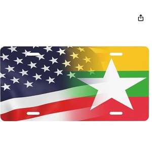 Plaque d'immatriculation patriotique avec drapeaux de <span class=keywords><strong>Maurice</strong></span> et des États-Unis, emblème 6 x 12 pouces, plaque d'immatriculation avant de voiture, accessoire de décoration de voiture - Product Image 5