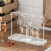 Porte-verres à vin en fer de style japonais minimaliste, design inversé créatif, support à verres détachable sur pied, meuble à vin