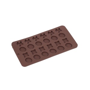 Silicone Cake Decorating Mold Rectangle Coffee Brown 24 Cavities For Fondant Chocolate Baking Birthday - Product Image 1
