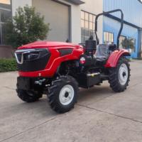 Traktor Mini Pertanian 40HP 4WD dengan Transmisi Gigi, Traktor Pertanian Kompak untuk Berkebun dan Perkebunan dengan Ban yang Dapat Disesuaikan