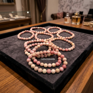 โรโดครอไซด์ คริสตัล สร้อยข้อมือประดับมุกเทียม สีชมพู ทรงกลม อินเทรนด์ สำหรับทุกเพศ ได้รับการรับรองจากผู้เชี่ยวชาญ ของขวัญเครื่องประดับฮินดู - Product Image 3