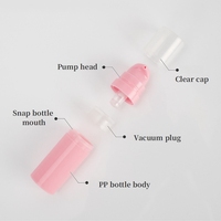 Stock de bouteilles en plastique sans air de voyage de 5ml 10ml 15ml de couleurs bleu rose blanc avec pompe à lotion pour cosmétiques crème soins de la peau