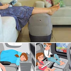 PVC <b>Inflatable</b> Footrest Pillow Flight Sleeping Resting Pillow on Airplane <b>Car</b> Kids Bed Portable Travel Foot Rest Pillow Foot Pad - Product Image 3