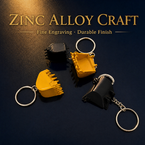 <span class=keywords><strong>Porte</strong></span>-clés en métal de style dessin animé, thème machines d'ingénierie créative, en forme de godet d'excavatrice, accessoires personnalisés, vente en gros - Product Image 3