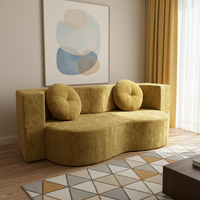 Canapé-lit modulaire moderne en cuir véritable, design amovible et lavable, compression sous vide, garantie 3 ans, idéal pour les petits espaces