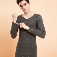 Nouvel ensemble de sous-vêtements thermiques en cachemire épais pour homme et femme - Doublure polaire brossée amincissante à col rond avec soutien lombaire