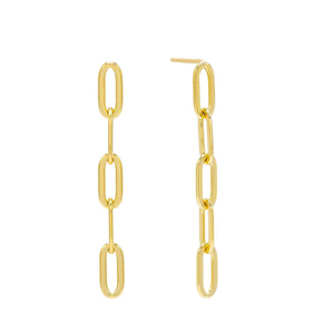 ROXI S925 Argent Sterling Nouvelle Mode Boucles d'Oreilles Clous Chaîne Trombone 18K - Product Image 1