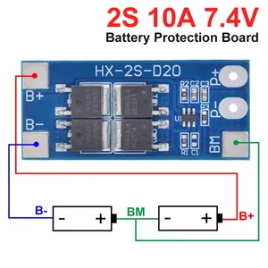 2S 7.4V 18650 lithium battery protection board 8.4 V battery protection board 13A working current 20A current-limiting