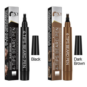 Produits populaires Stylo à barbe professionnel pour hommes Stylo de remplissage tout-en-un Pointe à quatre volets Stylo à <span class=keywords><strong>teinture</strong></span> pour barbe brune noire - Product Image 1