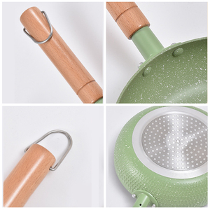 Vente en gros de poêles à frire antiadhésives en <span class=keywords><strong>pierre</strong></span> Maifanshi multifonctions de 20/24/26cm avec logo personnalisé poêle à frire verte de qualité alimentaire antiadhésive - Product Image 3