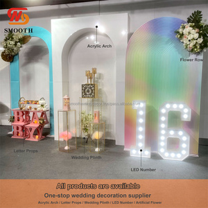 SMOOTH Modern White PVC Acrylic <b>Wedding</b> <b>Arch</b> Backdrop Set for <b>Wedding</b> Decoration Backdrop Stage - Product Image 2
