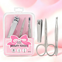 Kit professionnel de 3 outils de réparation d'ongles, mignon et portable, pour manucure et pédicure, avec coupe-ongles et accessoires de manucure à domicile