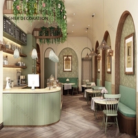 Meubles de boulangerie sur mesure pour boulangerie verte, vitrine à gâteaux, desserts et pains, comptoir de présentation en verre pour boulangerie