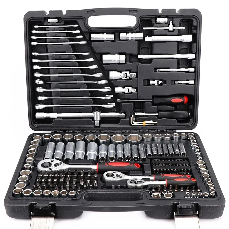 216PCS Alemania Trinquete Combinación Socket Tool Box Kit 1/4 "3/8" Juego de llaves Juego de herramientas de mano