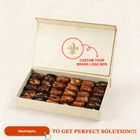 Boîte Cadeau Personnalisable en Carton pour 4, 6 ou 8 Dattes, Chocolats, Truffes – Emballage Magnétique avec Séparateurs pour Dattes de Dubaï et Ramadan