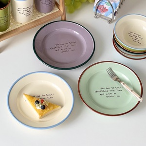 Lelyi minimalista Ins plato de cerámica británico ecológico desayuno casero y plato de postre occidental - Product Image 1