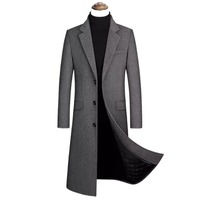 Veste en laine d'hiver pour hommes Manteau en laine mince décontracté de haute qualité Manteau long en coton pour hommes Trench Coat Vestes d'hiver rembourrées pour hommes