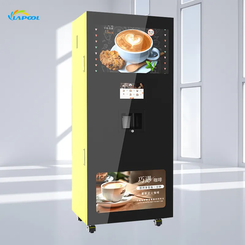 China Hersteller kommerziellen automatischen gemahlenen Kaffee Milch Tee Getränke automat