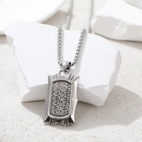 2024 gros titane acier personnalisé gravé plaque signalétique bijoux pendentif métal hip-hop acier inoxydable collier accessoires
