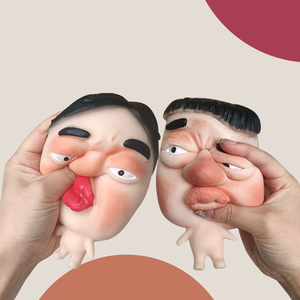 Funny and Quirky Plastic <b>Little</b> Toys Odd and Peculiar Stress-relieving Squeeze-and-press Fast-rebound Mask Dolls - Product Image 2