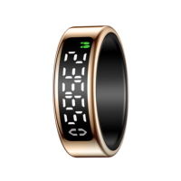 Anneau intelligent à commande tactile, détection de la fréquence cardiaque, affichage de l'heure, surveillance du sommeil, anneau intelligent avec notification d'alerte par vibration
