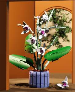Plástico Lego flor orquídea maceta flor planta modelo Mesa decoración plástico bloques de construcción Juguetes Juegos de bloques de construcción - Product Image 5