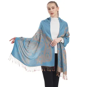 Оптовая продажа, весенне-осенний теплый женский шарф, модная шаль из пашмины с узором пейсли для женщин