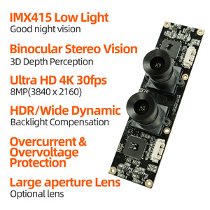 Módulo de Cámara Binocular a Color IMX415 USB2.0 4K 8MP para Escáner 3D de Alta Precisión con Protección Contra Sobrecorriente y Sobretensión OCP/OVP - Product Image 2