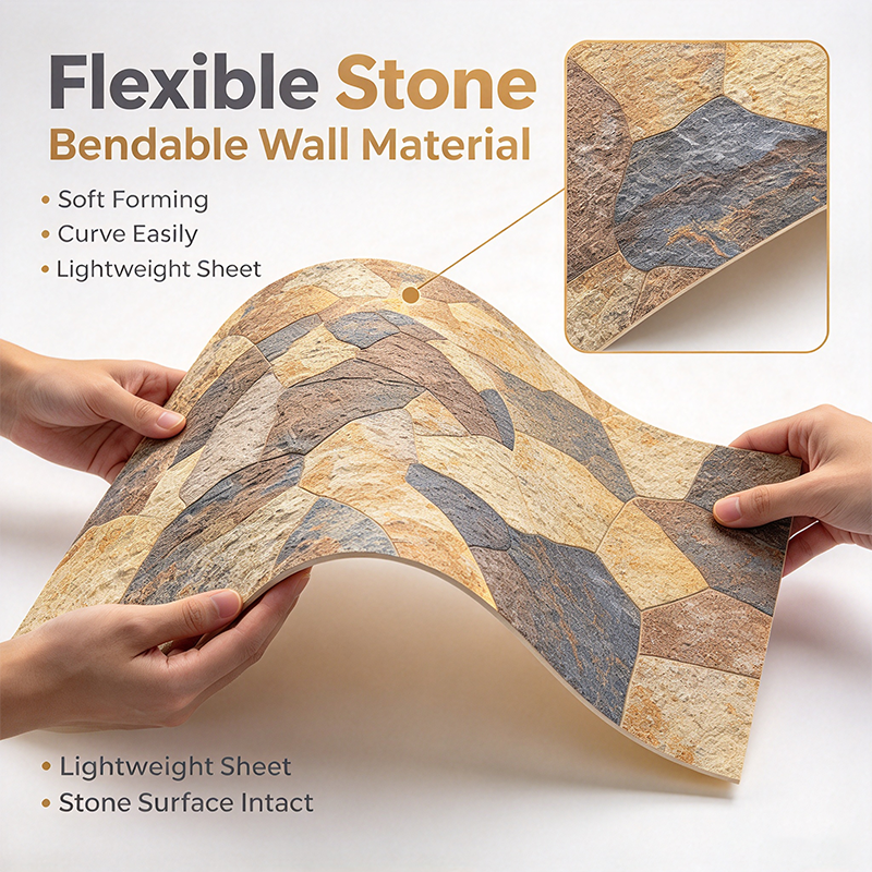 Interior Soft Wall Cladding Bendable Travertine Artificial Flexible ...