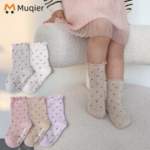 Medias de algodón para niñas de nuevo diseño, medias <span class=keywords><strong>antideslizantes</strong></span> para niños y bebés - Product Image 1