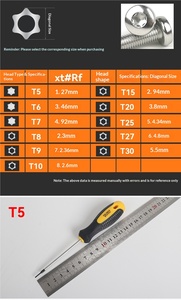 Manico per Cacciavite Fai-da-Te con Finitura Opaca, Forma a Stella, Esagonale con Foro, T20 T15 T10 T25, Magnetico e Isolato, Manico Lungo - Product Image 3