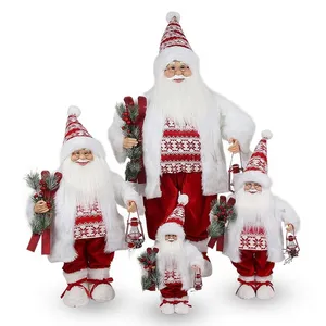 30cm 45cm 60cm 90cm Swedish Christmas Santa Clause Decoration Plush Toy Standing Red Handmade Santa Claus Figurine