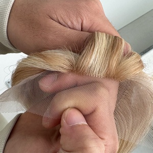 Topper de Cabello Humano Virgen de Fábrica Directa con Cutícula Alineada, Balayage Rubio, Base de Seda, Encaje Suizo, Sin Silicona - Product Image 6