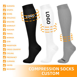 कस्टम कढ़ाई संपीड़न मोजे कपास बांस सफेद टेनिस मोजे क्रू कस्टम लोगो मैन मोजे - Product Image 4