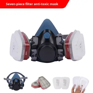 Máscaras <span class=keywords><strong>de</strong></span> goma desechables <span class=keywords><strong>de</strong></span> 3 capas, filtro <span class=keywords><strong>de</strong></span> carbón activado, <span class=keywords><strong>ventilador</strong></span> <span class=keywords><strong>de</strong></span> 80 L/min, flujo <span class=keywords><strong>de</strong></span> aire a prueba <span class=keywords><strong>de</strong></span> polvo para pintura en aerosol, gases químicos - Product Image 6