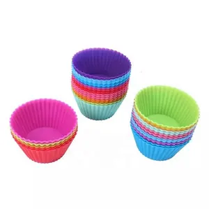 Tazas de silicona de grado alimenticio estándar, para hornear, muffins y cupcakes, 100%