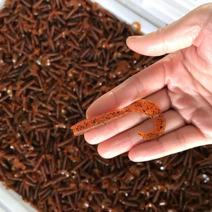 Capucin queue ver de terre 55mm 1.6g 10 pièces en plastique souple leurre nageur appâts artificiels pêche en mer océan matériel de pêche - Product Image 6