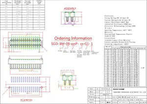 Konektor 0.8mm 14PIN papan ke papan konektor tinggi 1.0 -- 2.0-4.0mm konektor pin tembaga pcb