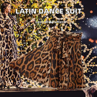 Justaucorps de danse latine sexy pour enfants, jupe, costume imprimé léopard, dos nu, tango, salsa, costume en spandex, filles, LOGO LA39, entraînement
