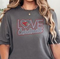 Transferts thermocollants personnalisés en vinyle DTF pour la Saint-Valentin, motif cœur en strass pour t-shirt