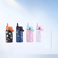 Kustom termos vakum tutup ganda botol air baja tahan karat anak-anak desain kartun untuk kembali ke sekolah anak-anak
