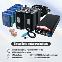 Kit moteur pas à pas NEMA 34 à boucle fermée 12 Nm 86 mm, ensemble moteur servo facile et driver HBS86 avec alimentation à découpage CNC 1500 W