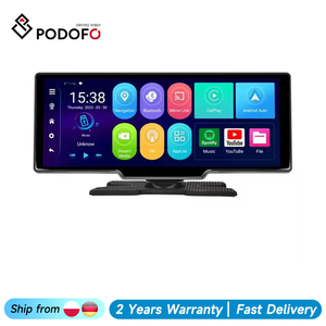 Écran de navigation portable Android Podofo 10,26 pouces, 8 cœurs, 4+64 Go, prise en charge du CarPlay sans fil, Android Auto, Netflix, YouTube, GPS, WIFI, OEM - Product Image 1