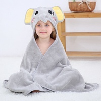 New Design Cute Baby Bath Towel Custom Your Own Logo Polyester Animal Microfiber Recycled Kids Hooded Towel