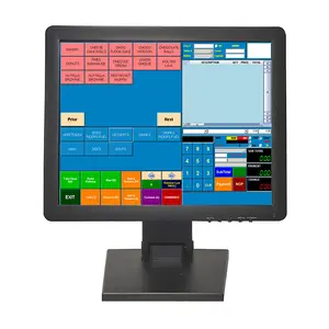 15 inch desktop 5 wire resistive POS touch monitor with VGA and HD ports for retail store and hospitality