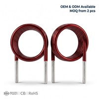 Bobine d'inductance à noyau d'air personnalisée OEM Zhongwei, facteur Q élevé, faible DCR, enroulée en cuivre, serpentin RF de qualité automobile, haute température, 30A, sans fil