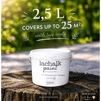 LaChalk 09 BUTTER 2,5L Peinture Acrylique Hybride Craie-Résine - Peinture pour Meubles Application au Pinceau Revêtement Liquide Fabriqué en Italie